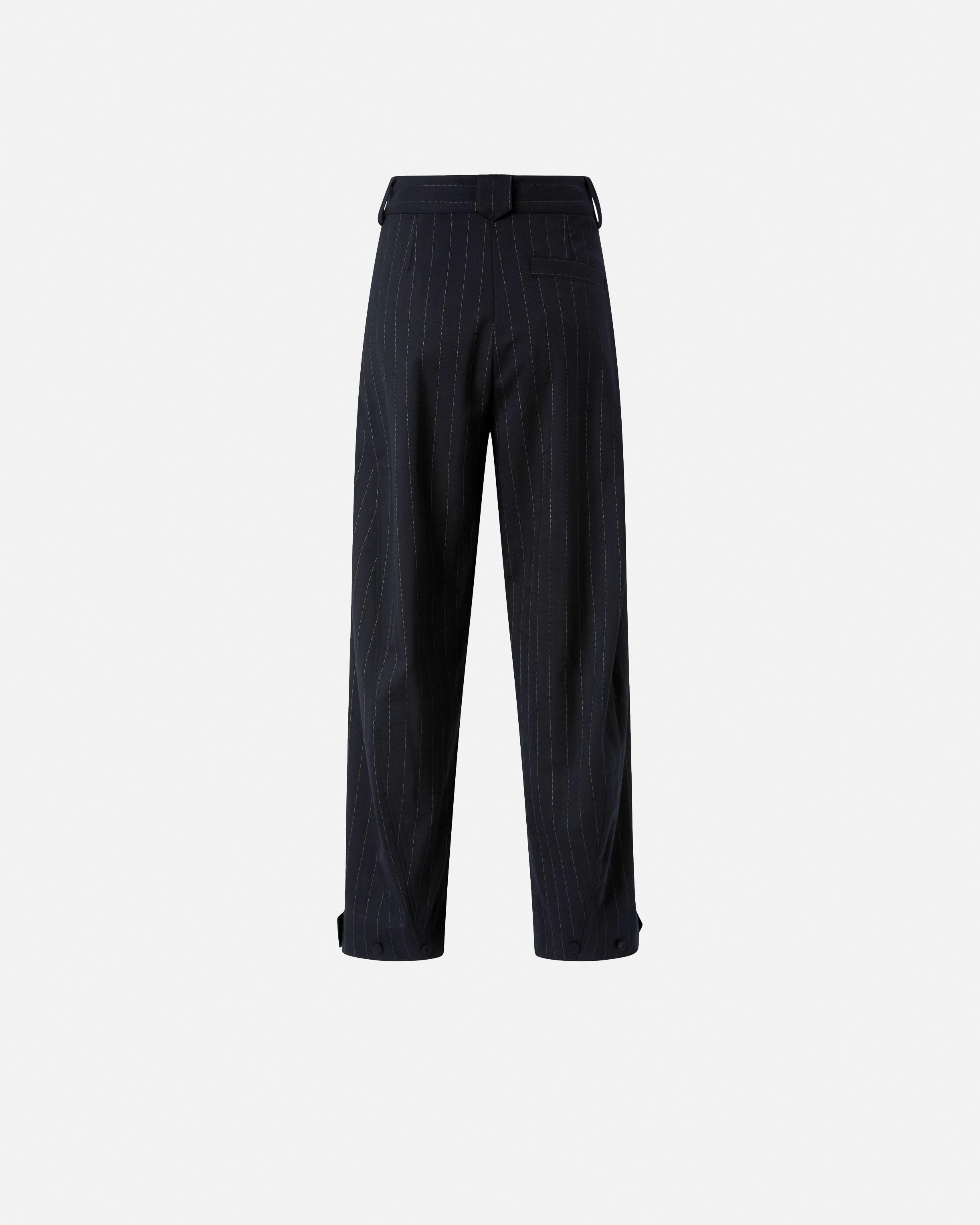 Pantaloni gessati a palloncino in lana 105707A2QY EZ1 PINKO Blu/bianco 