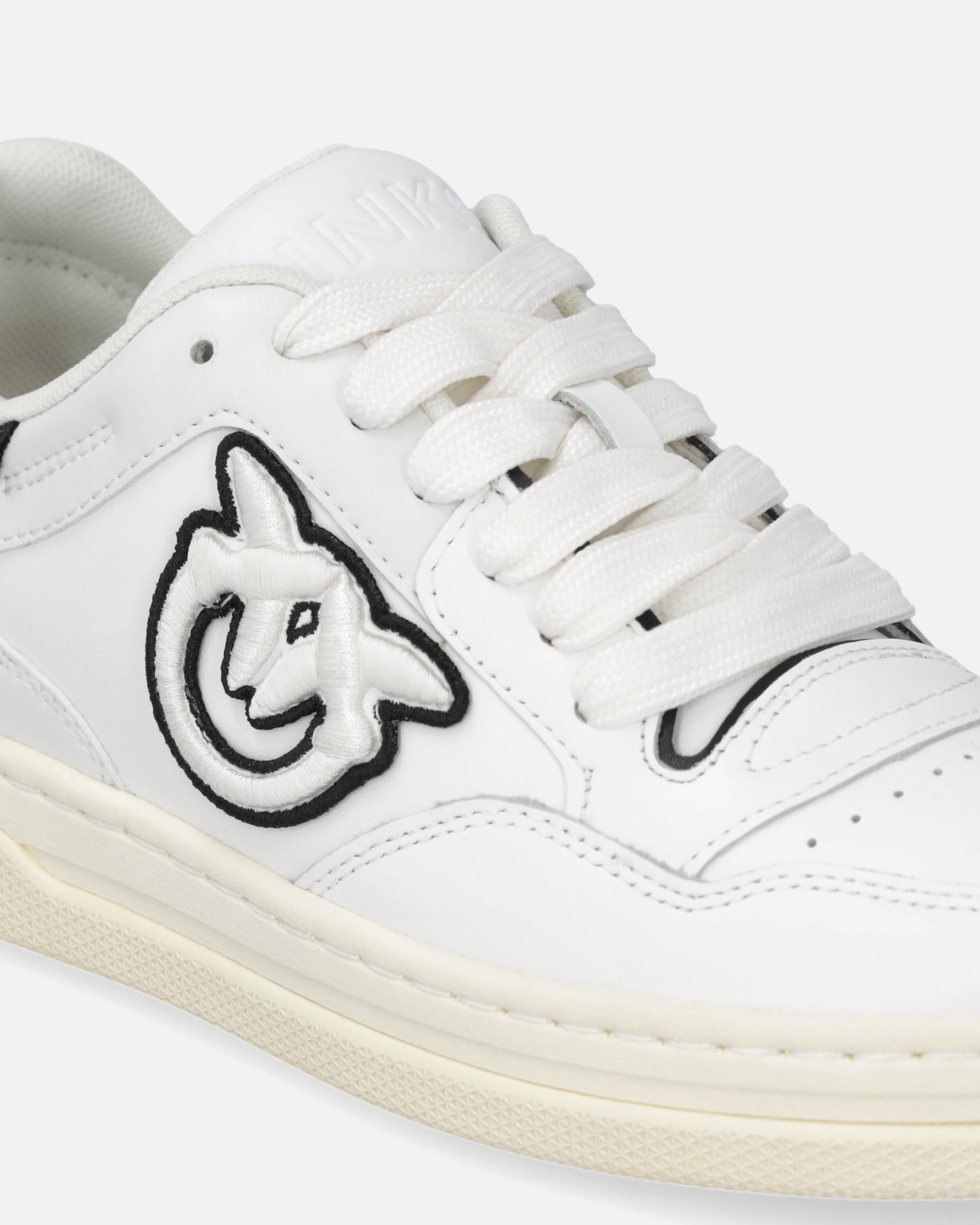 Sneaker in pelle con logo bianco e nero SS0077P001 ZZ1 PINKO White/black 