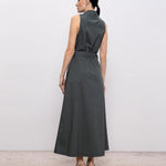 Vestito chemisier in popeline di puro cotone con cintura CFWWDR2022FRUT3944 6668 WOOLRICH Forest veil 